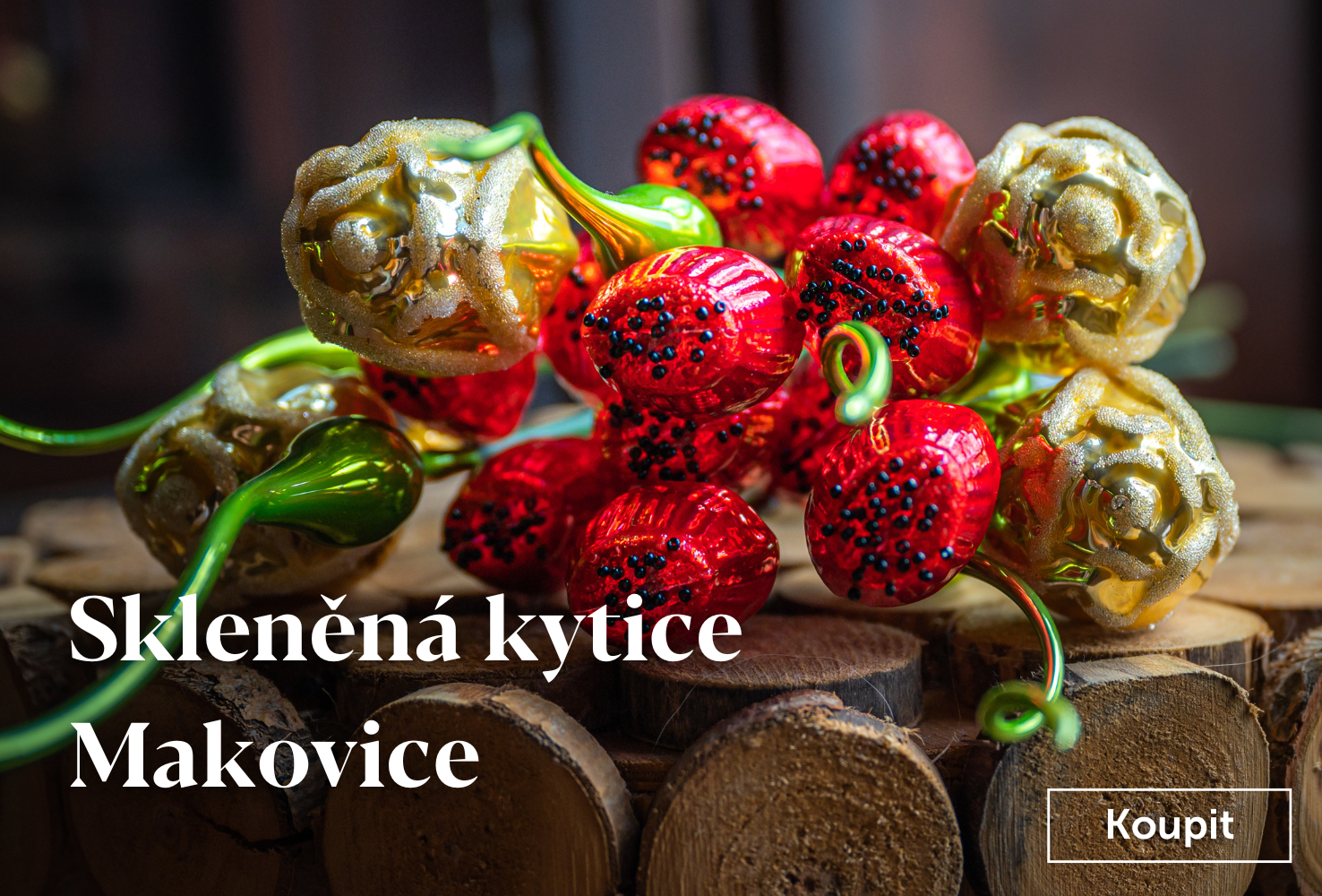 Skleněné kytice Makovice