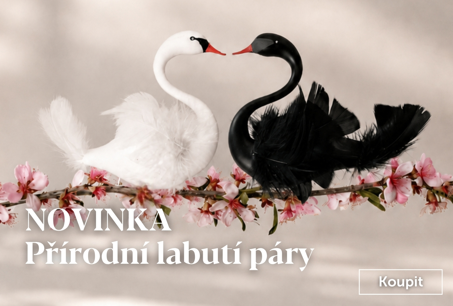 Skleněné labutí páry přírodní