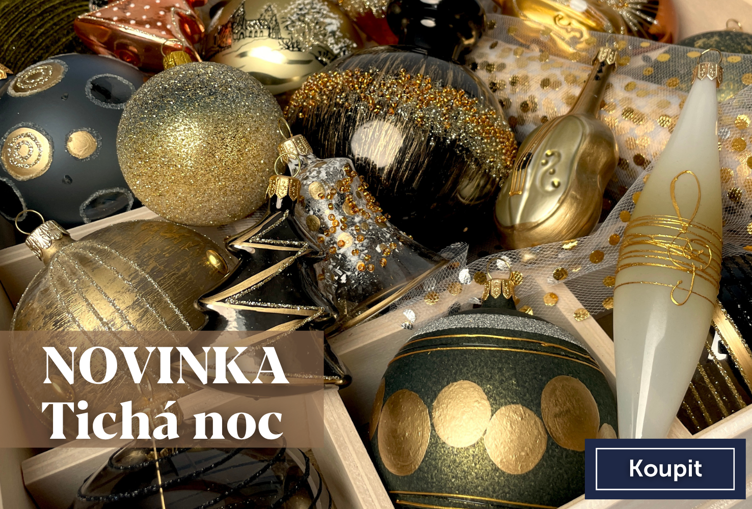 Novinka 2026 - Skleněné vánoční ozdoby , kolekce Tichá noc