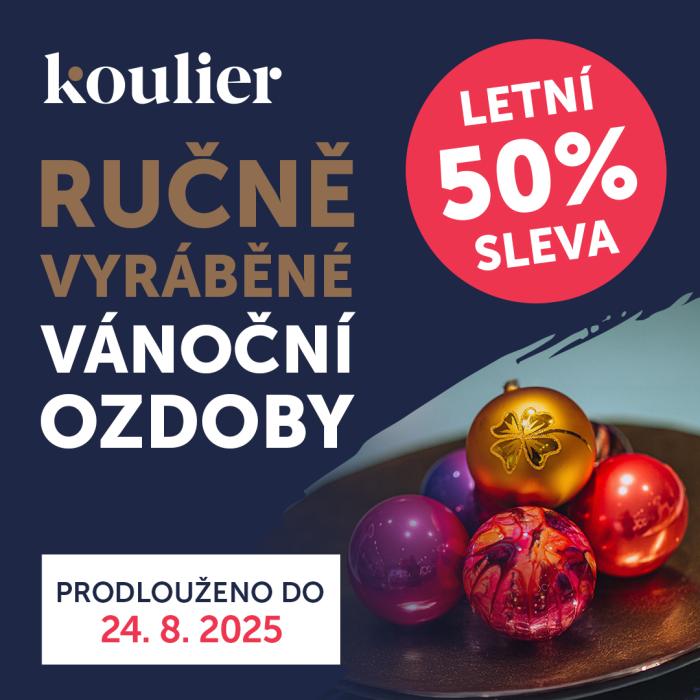 50% letní sleva a výprodej ozdob