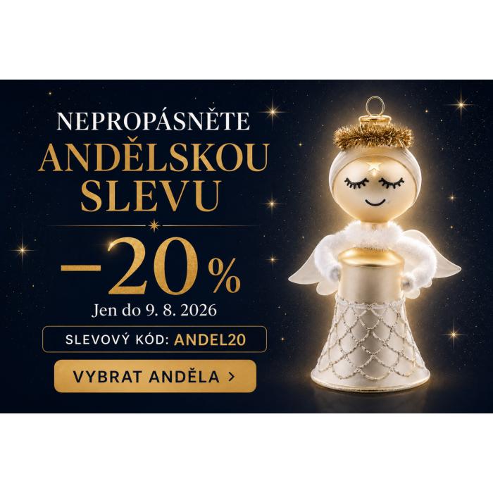20% sleva na skleněné anděly