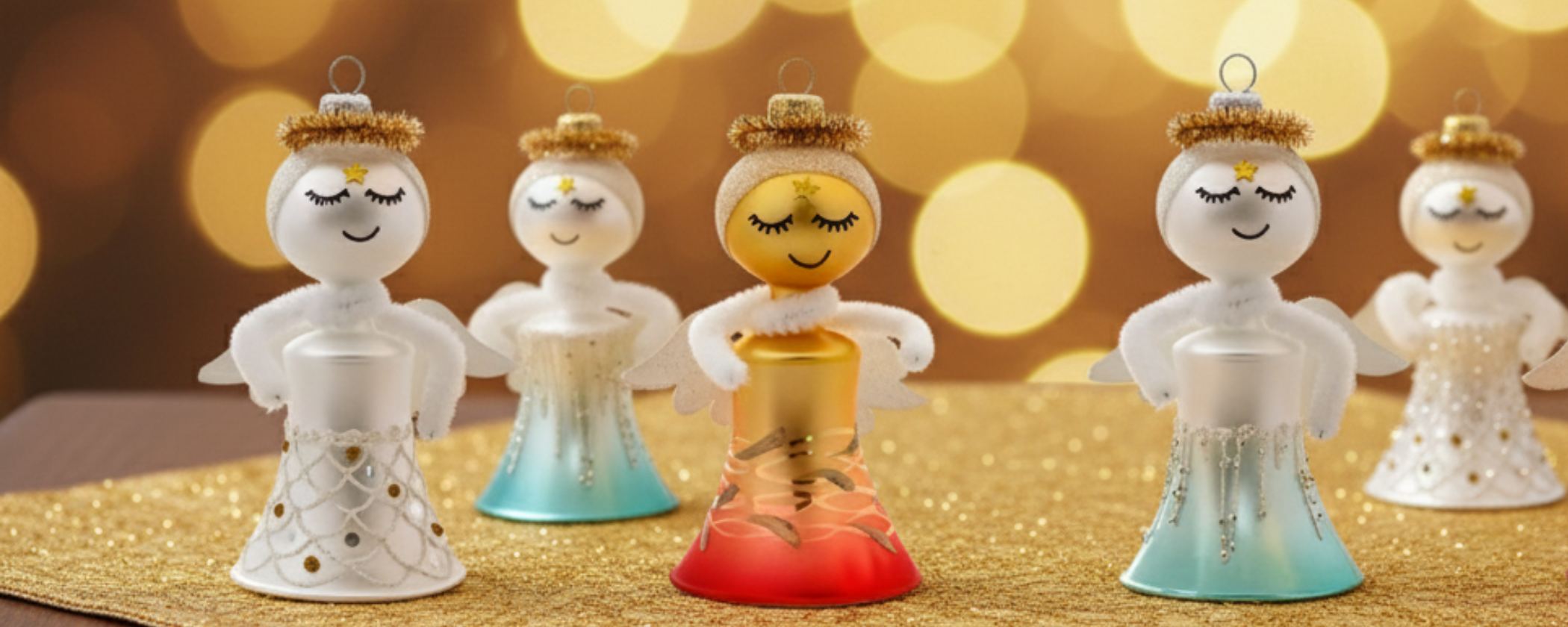 Skleněné ozdoby - Andělé v sukních