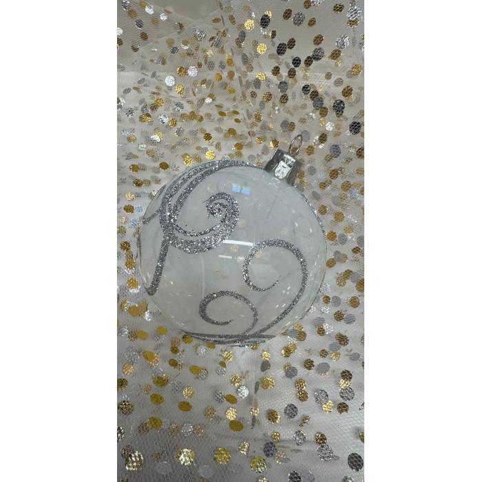 Baňka se stříbrnými ornamenty