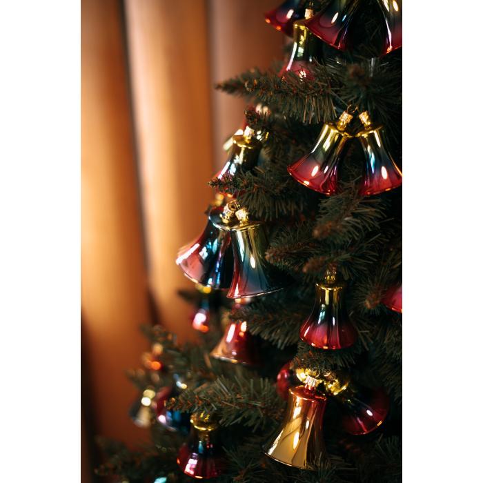 Skleněné vánoční ozdoby zvonky štěstí - Zvonek štěstíčko, 4 ks
