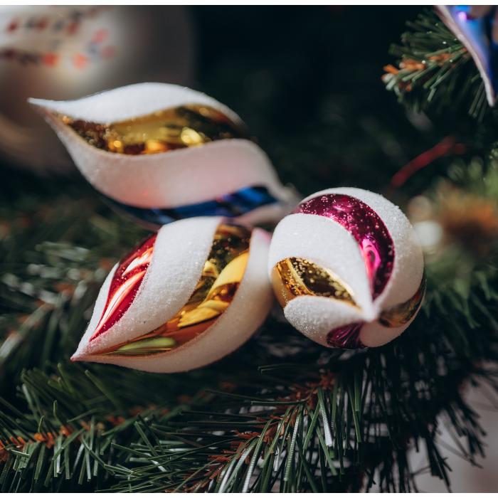 Skleněné vánoční ozdoby Retro - Olivy 12 ks