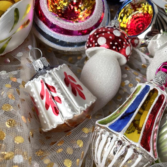 Skleněné vánoční ozdoby Retro - Velká Retro sada, 12 ks