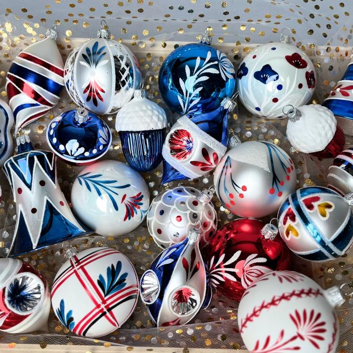 Skleněné vánoční ozdoby Domovina - Zvonky, 4 ks