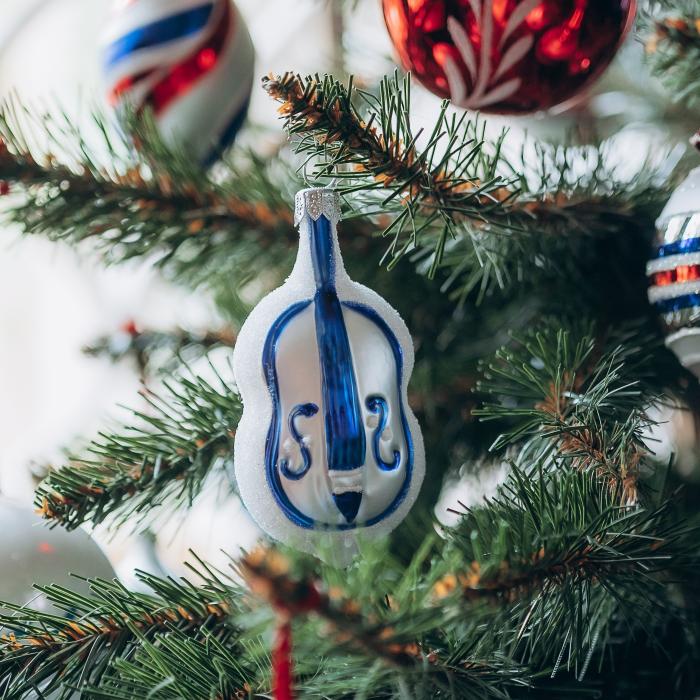 Skleněné vánoční ozdoby Domovina - Housle, 4 ks