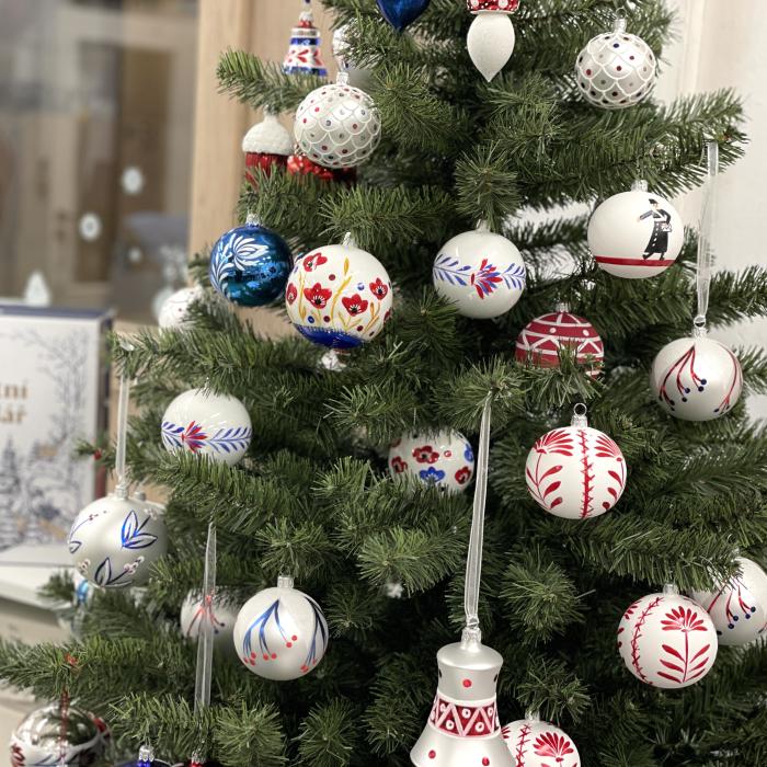 Skleněné vánoční ozdoby Domovina - Máky na žlutém poli, 1 ks