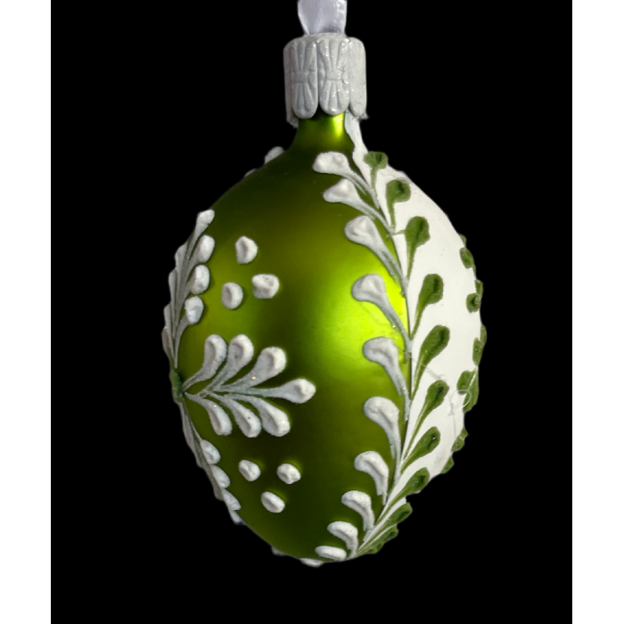 Skleněná ozdoba velikonoční vajíčka Dvě v jednom žlutá , 1 ks