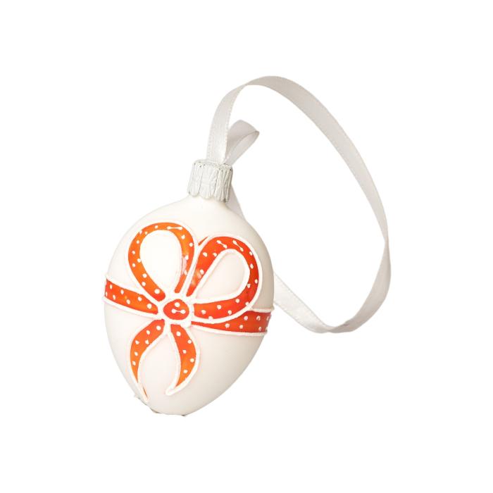 Ozdoba Velikonoční vajíčka mašlička oranžová, 1 ks