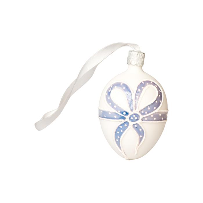 Ozdoba Velikonoční vajíčka mašlička modrá, 1 ks
