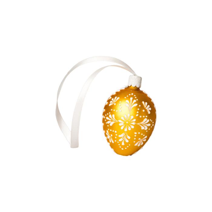 Skleněná ozdoba Velikonoční vajíčka folklórní klasika 1 žlutá, 1 ks