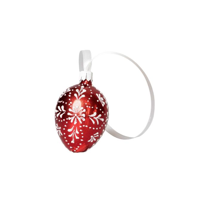 Skleněná ozdoba Velikonoční vajíčka folklórní klasika 1 cihlová, 1 ks