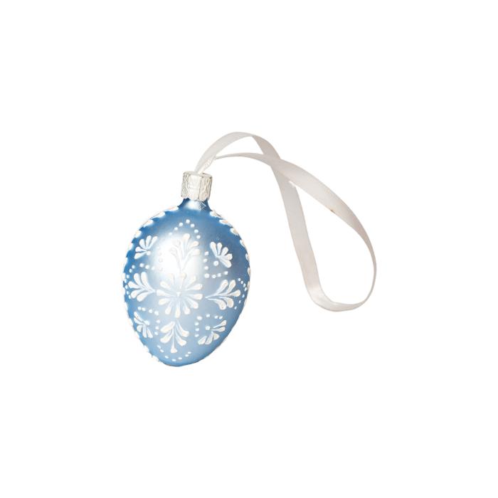 Skleněná ozdoba Velikonoční vajíčka folklórní klasika 1 modrá, 1 ks