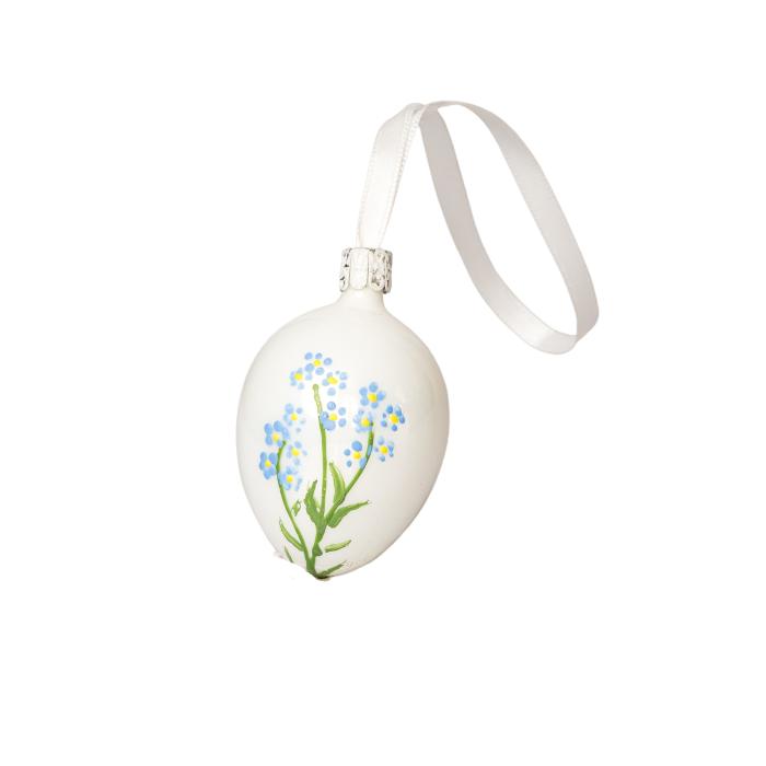 Ozdoba Velikonoční vajíčka jarní kytička modrá, 1 ks