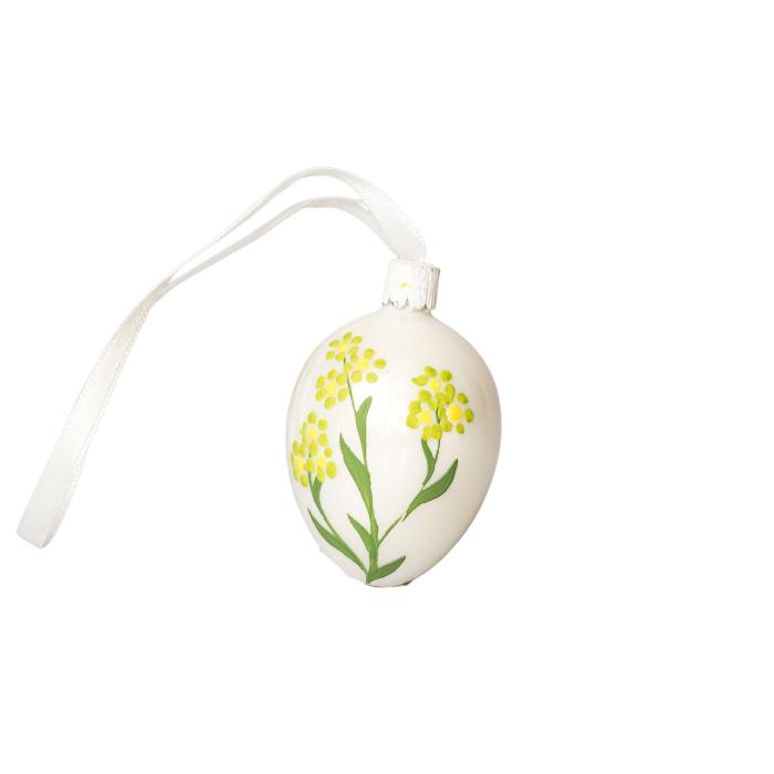 Ozdoba Velikonoční vajíčka jarní kytička světle zelená, 1 ks