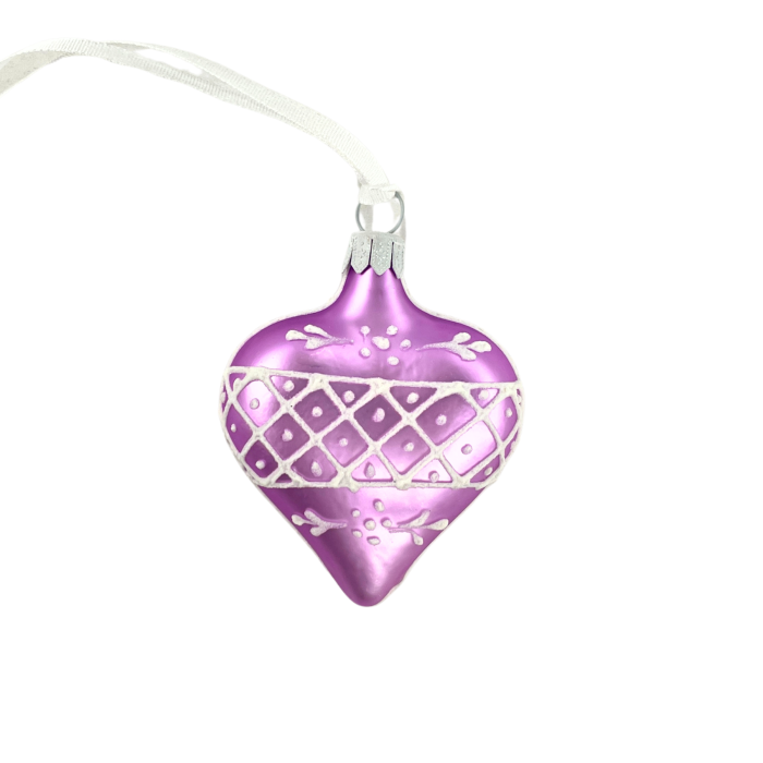 Srdíčko s mřížkou lila,  1 ks