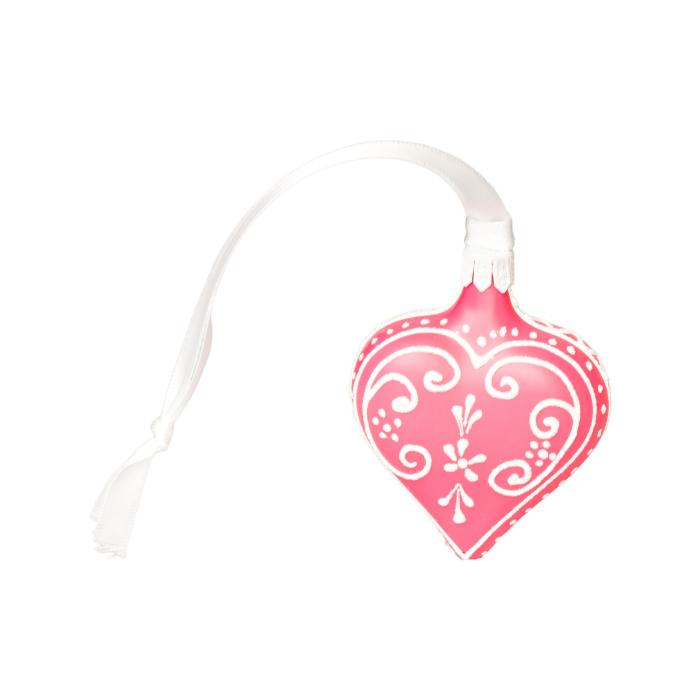 Velikonoční srdíčko s ornamentem světle růžové, 1 ks