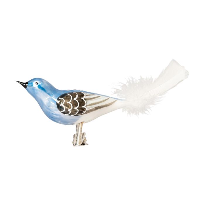 Skleněná ozdoba pestrobarevný ptáček 09, 1 ks