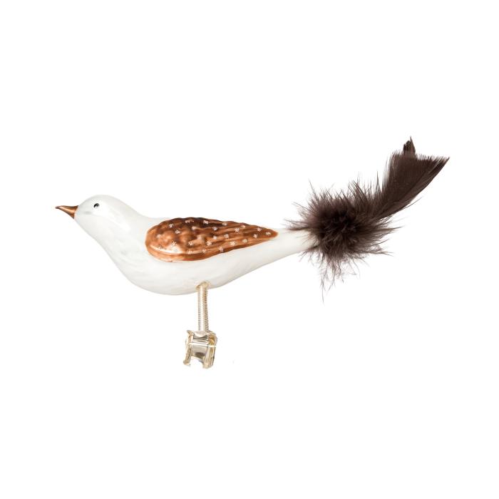 Skleněná ozdoba pestrobarevný ptáček 12, 1 ks