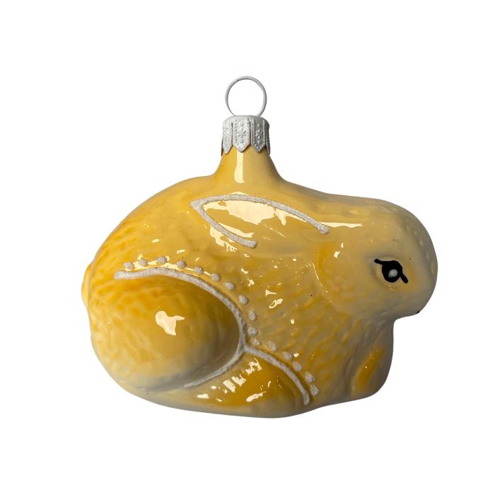 Skleněné ozdoby - Jarní komplet Zajíčci buclatí, 6 ks