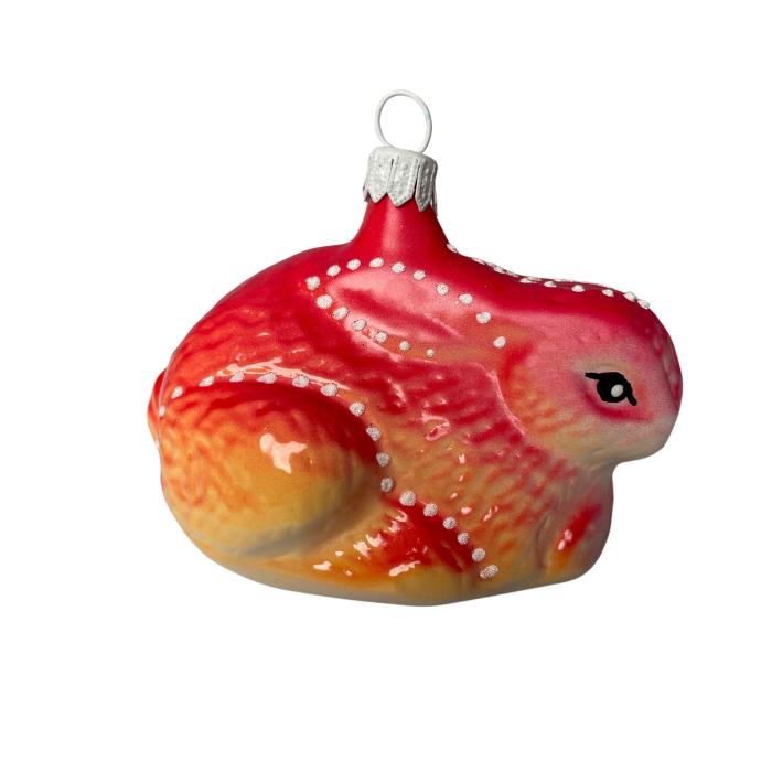 Skleněné ozdoby - Jarní komplet Zajíčci buclatí, 6 ks