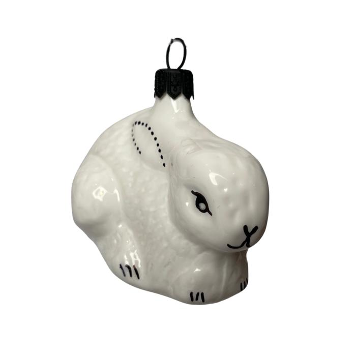 Skleněná ozdoba zajíček Bobek, 1 ks