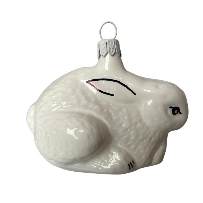 Skleněná ozdoba zajíček Bob a Bobek, 2 ks