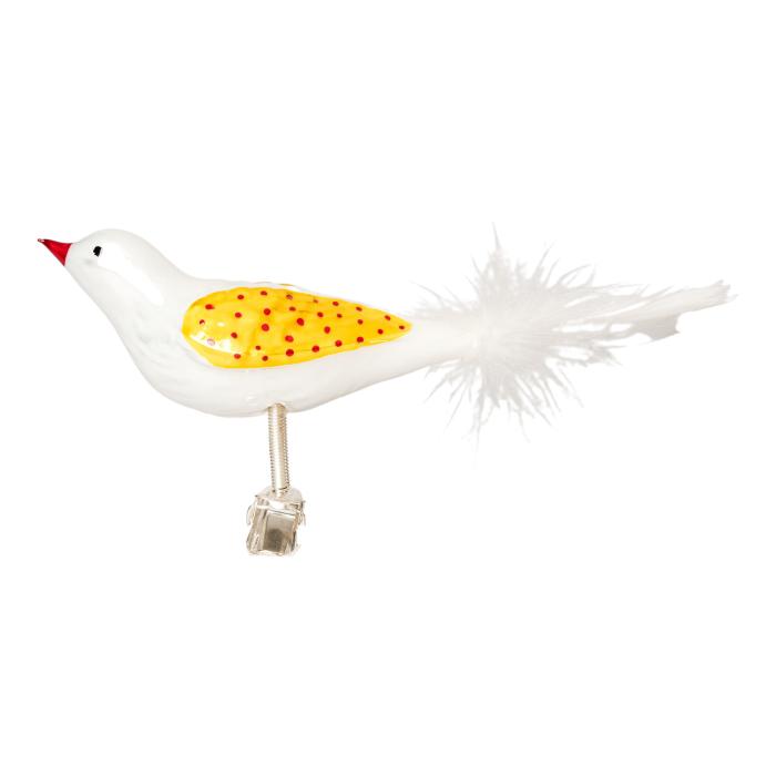 Skleněná ozdoba pestrobarevný ptáček 01, 1 ks