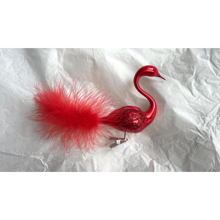 Labuť červená - třpytivá křídla, 1 ks