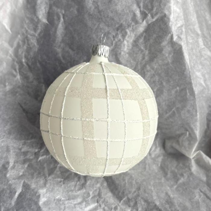 Baňka bílá s pruhy kanafas