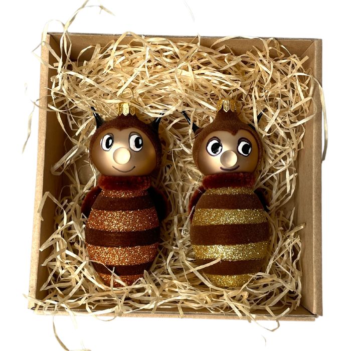 Skleněná foukaná ozdoba Včelka, 1 ks