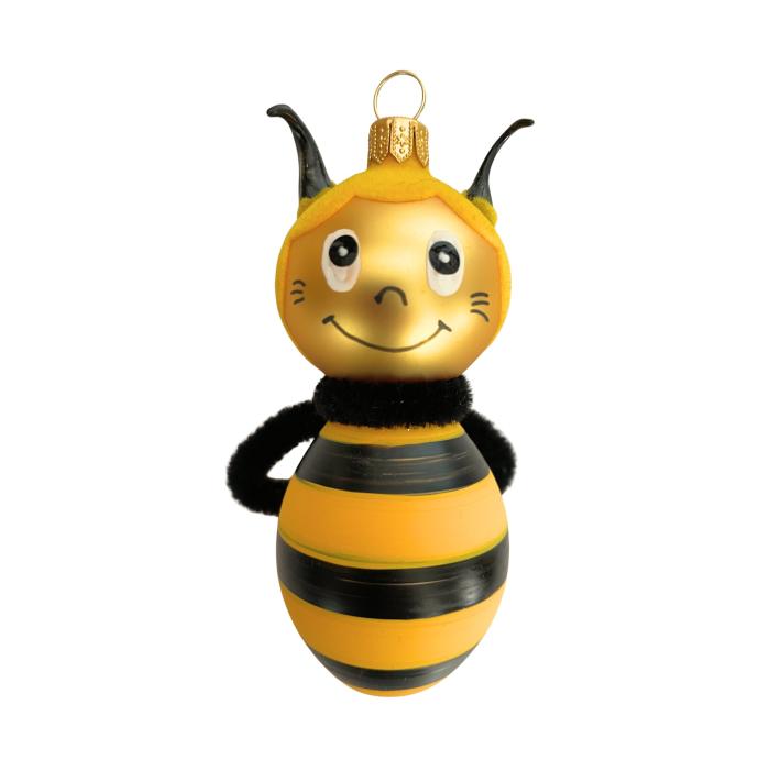 Skleněná foukaná ozdoba Včelka, 1 ks