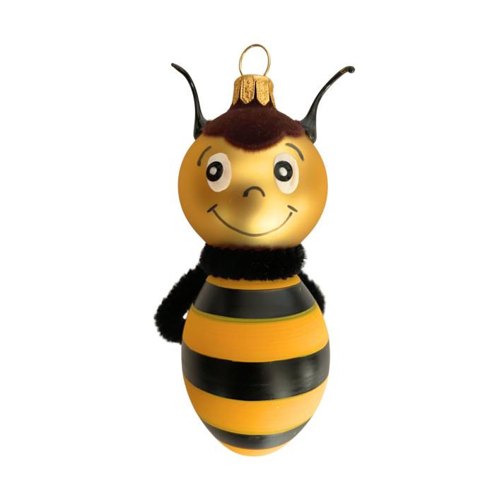 Skleněná foukaná ozdoba Včelík, 1 ks