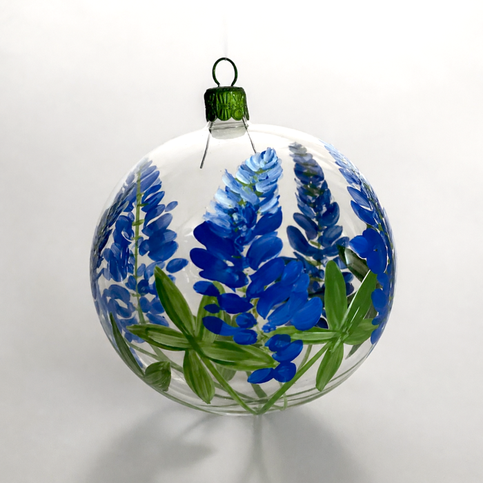 Skleněná foukaná ozdoba lupina, 1 ks