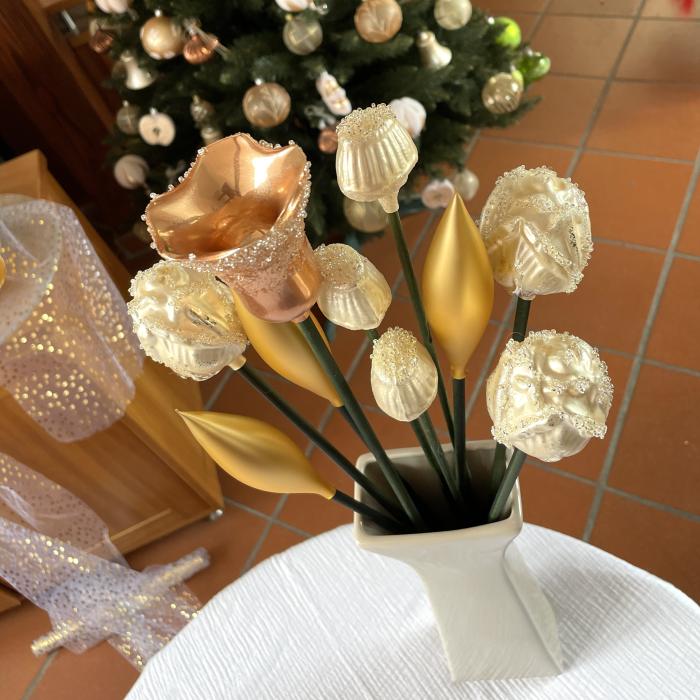 Skleněná kytice Champagne, 10 ks