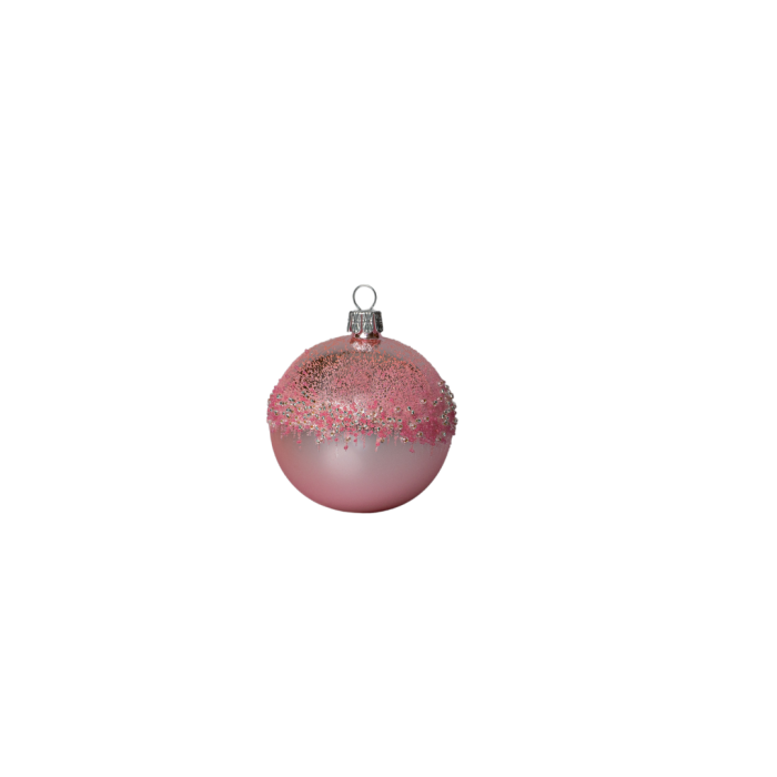 Skleněné vánoční ozdoby basic Pinky - Pinky větvičky a korálky, 4 ks