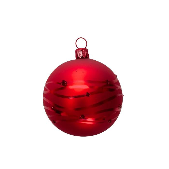 Skleněné vánoční ozdoby basic Red - Red kostelíky, 12 ks