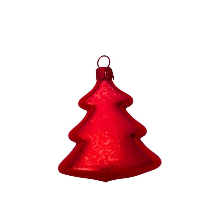 Skleněné vánoční ozdoby basic Red - Red kostelíky, 12 ks