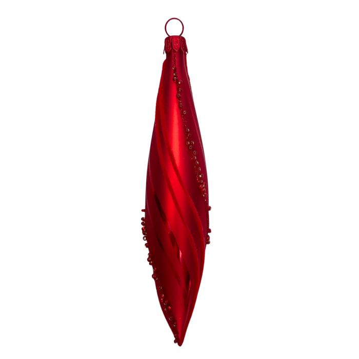 Skleněné vánoční ozdoby basic Red - Red rakety, 8 ks
