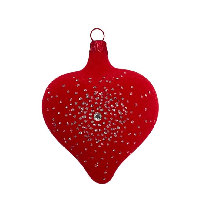 Skleněné vánoční ozdoby basic Red - Red sada s panenkou, 4 ks
