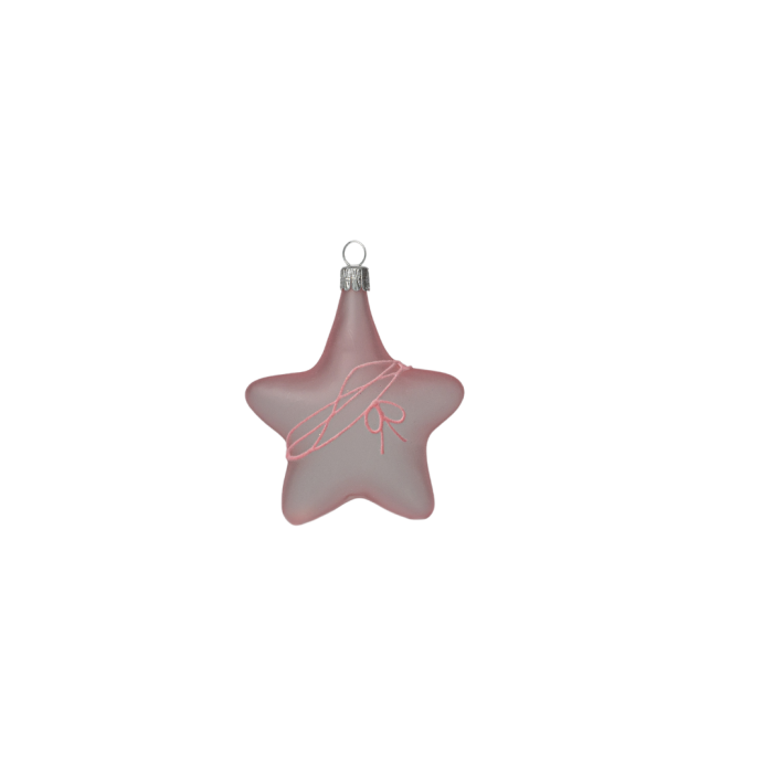 Skleněné vánoční ozdoby basic Pinky - Pinky hvězdy, 4 ks