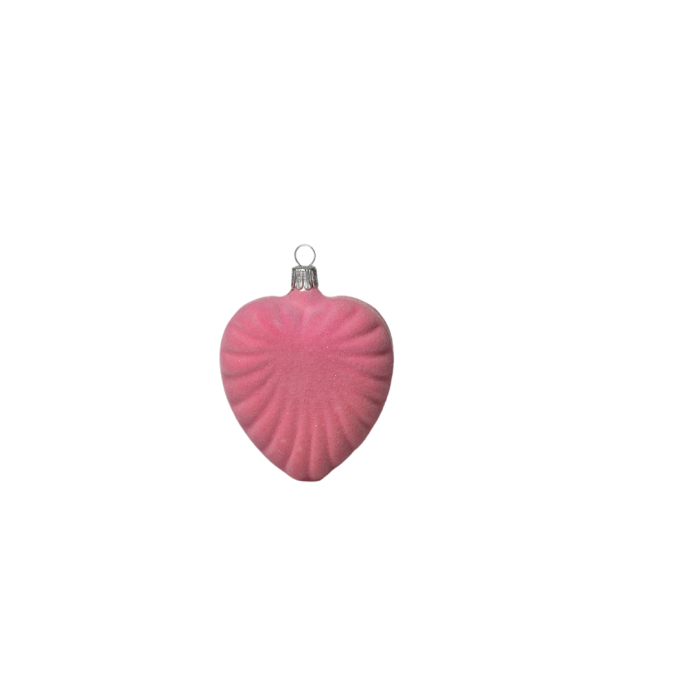 Skleněné vánoční ozdoby basic Pinky - Pinky set s flokováním, 4 ks
