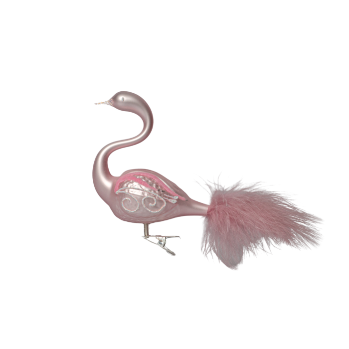 Skleněné vánoční ozdoby basic Pinky - Pinky labutě, 3 ks
