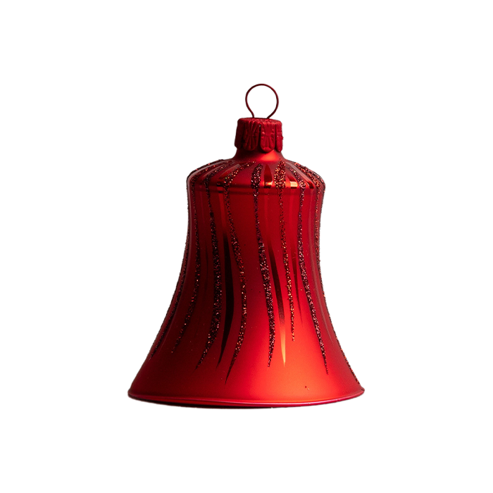 Skleněné vánoční ozdoby basic Red - Red zvonky a cibule, 4 ks
