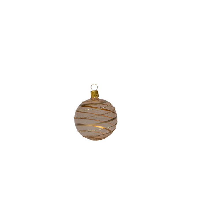 Skleněné vánoční ozdoby basic Caramel - Caramel linky, 12 ks