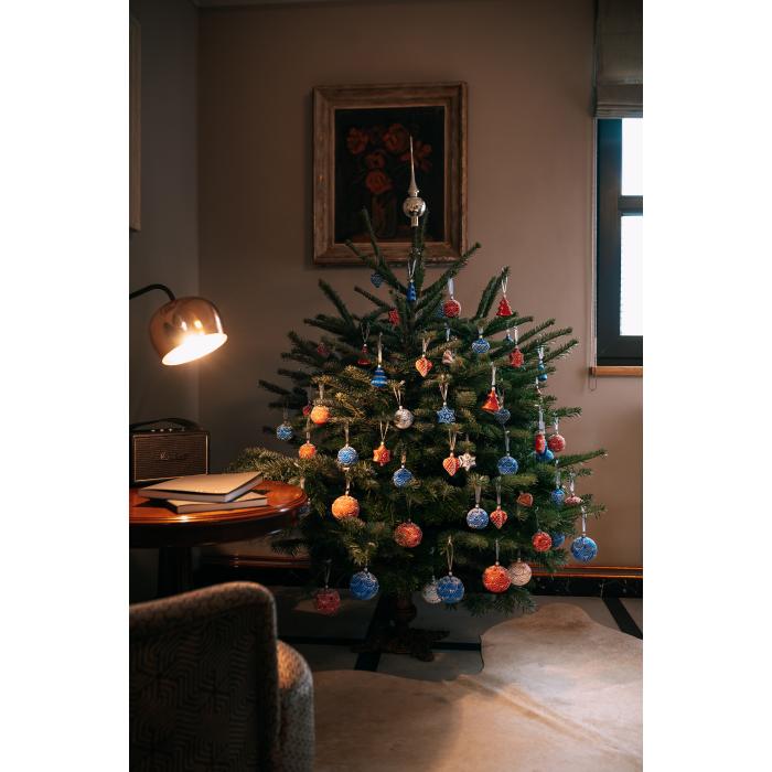 Skleněné vánoční ozdoby vlastenecké perníčky - Trojbarevná sada kouliček, 12 ks