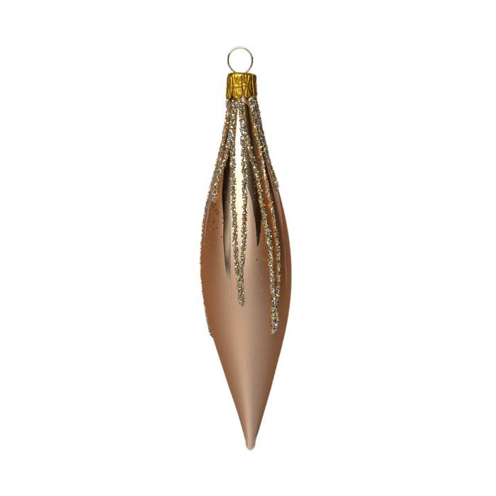 Skleněné vánoční ozdoby basic Caramel - Caramel rakety, 4 ks