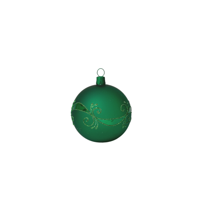 Skleněné vánoční ozdoby basic Green - Green lístky, 4 ks